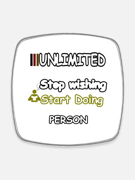 Stop wishing Start Doing - Viereckiger Kühlschrankmagnet - Weiß