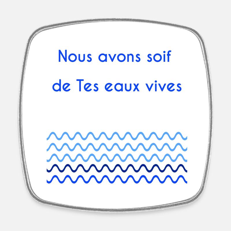 Eaux vives version 1 - Magnet carré - blanc