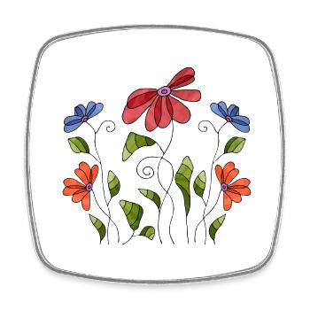 Fleur - Magnet carré - blanc - Devant