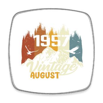 Legendär Seit August 1957 Geburtstag Geschenk 1957 - Viereckiger Kühlschrankmagnet - Weiß - Vorne