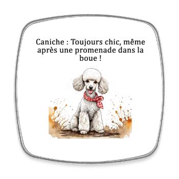 Caniche : Toujours chic, même après une promenade - Magnet carré - blanc - Devant