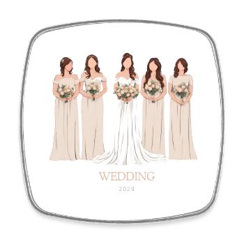 Wedding 2024 Hochzeit - Viereckiger Kühlschrankmagnet - Weiß - Vorne