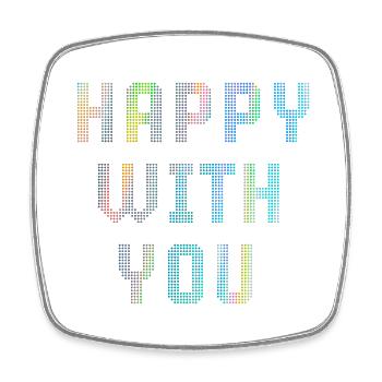 Happy with you - Square fridge magnet - white - Front
