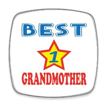 BEST GRANDMOTHER - Square fridge magnet - white - Front