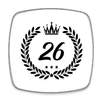 wappen 26 - Viereckiger Kühlschrankmagnet - Weiß - Vorne