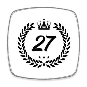 blason 27 - Magnet carré - blanc - Devant