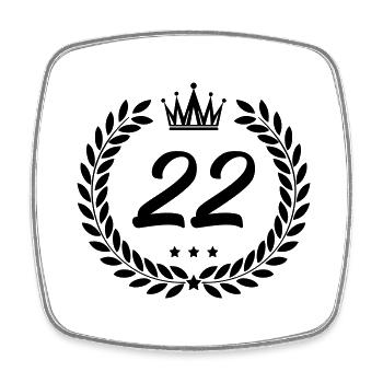 wappen 22 - Viereckiger Kühlschrankmagnet - Weiß - Vorne