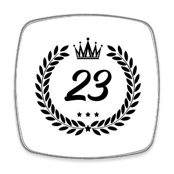 wappen 23 - Viereckiger Kühlschrankmagnet - Weiß - Vorne