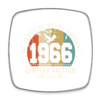 Original Né en 1966 Authentic Cadeau 1966 Bursdag - Magnet carré - blanc - Devant