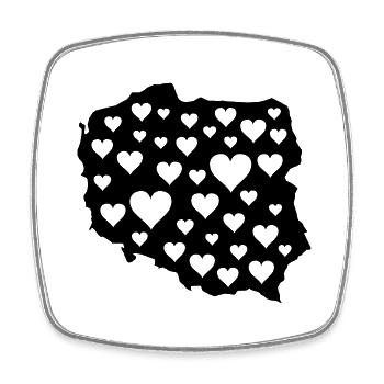 Pologne Amour - Magnet carré - blanc - Devant