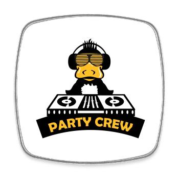 duck party crew 2 - Viereckiger Kühlschrankmagnet - Weiß - Vorne