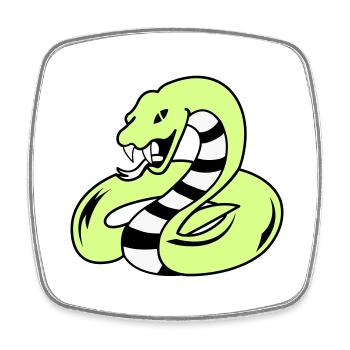 snake 02 - Viereckiger Kühlschrankmagnet - Weiß - Vorne