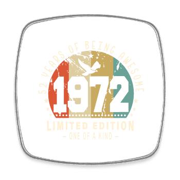 Original Geboren 1972 Authentisches Geschenk 1972 Bursdag - Viereckiger Kühlschrankmagnet - Weiß - Vorne