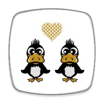 ducks in love - Viereckiger Kühlschrankmagnet - Weiß - Vorne