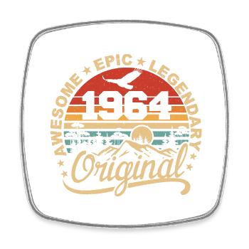 Original 1964 Retro 1964 Birthday Gift - Square fridge magnet - white - Front