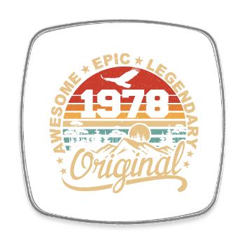 Original 1978 Birthday Gift 1978 Retro 1978 - Square fridge magnet - white - Front