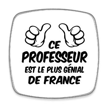 MEILLEUR PROFESSEUR - Magnet carré - blanc - Devant