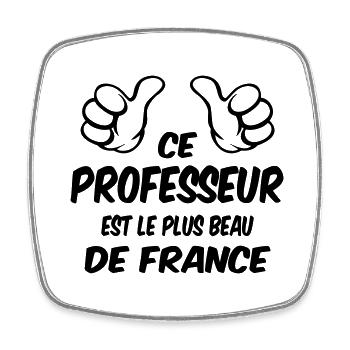 MEILLEUR PROFESSEUR - Magnet carré - blanc - Devant