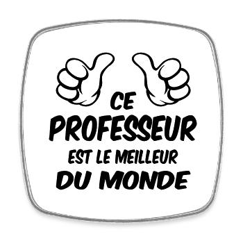 MEILLEUR PROFESSEUR - Magnet carré - blanc - Devant