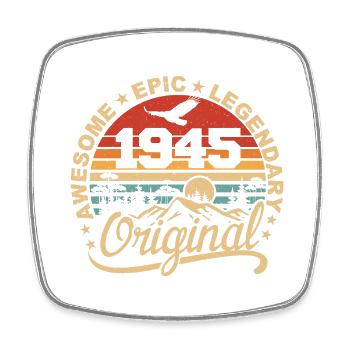 Original 1945 Geburtstagsgeschenk 1945 Retro 1945 - Viereckiger Kühlschrankmagnet - Weiß - Vorne