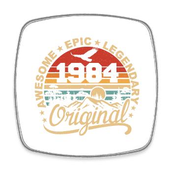 Original 1984 Retro 1984 Birthday Gift 1984 - Square fridge magnet - white - Front