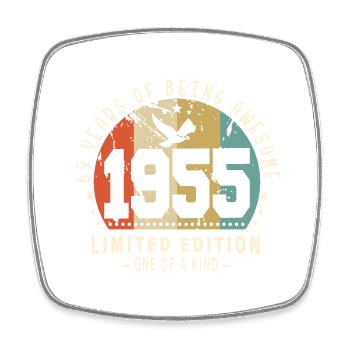 Original Né en 1955 Authentic Cadeau 1955 Bursdag - Magnet carré - blanc - Devant