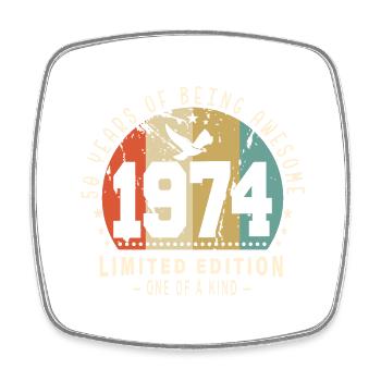 Original Né en 1974 Authentic Cadeau 1974 Bursdag - Magnet carré - blanc - Devant