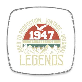 Anniversaire 1947 Vintage 1947 Rétro - Né en 1947 - Magnet carré - blanc - Devant