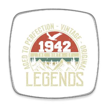 Anniversaire 1942 Vintage 1942 Rétro - Né en 1942 - Magnet carré - blanc - Devant