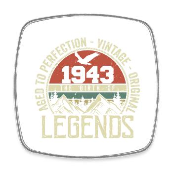 Birthday 1943 Vintage 1943 Retro - Born in 1943 - Square fridge magnet - white - Front