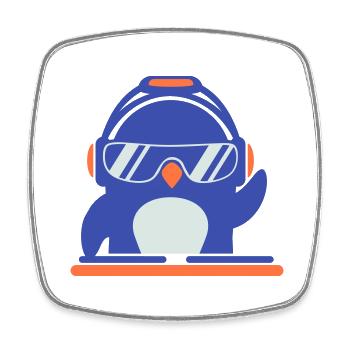 Funny Cool DJ Penguin Mixer Party Music - Square fridge magnet - white - Front