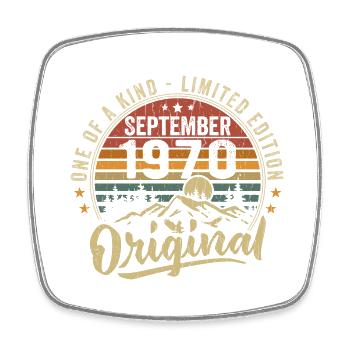 Geburtstag September 1970 - geboren im September 1970 - Viereckiger Kühlschrankmagnet - Weiß - Vorne