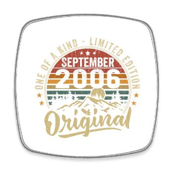 Geburtstag September 2006 – Geboren im September 2006 - Viereckiger Kühlschrankmagnet - Weiß - Vorne
