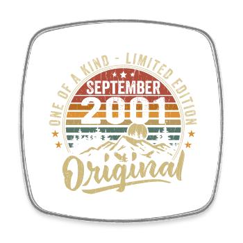 Geburtstag September 2001 - geboren im September 2001 - Viereckiger Kühlschrankmagnet - Weiß - Vorne