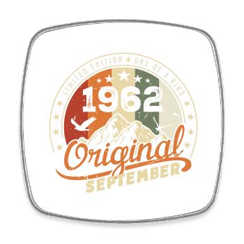 Cadeau D'anniversaire Vintage Né en Septembre 1962 - Magnet carré - blanc - Devant