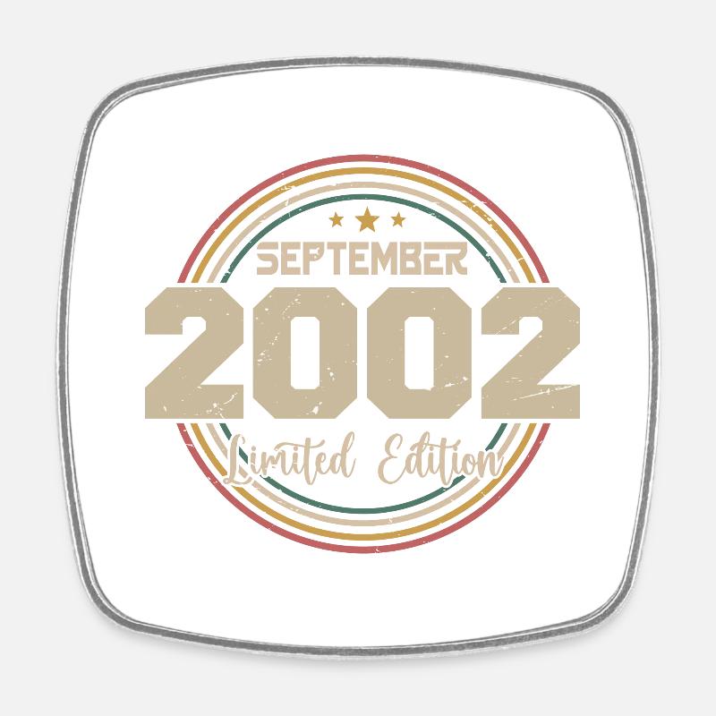 September 2002 Geburtstagsgeschenk 2002 - Viereckiger Kühlschrankmagnet - Weiß