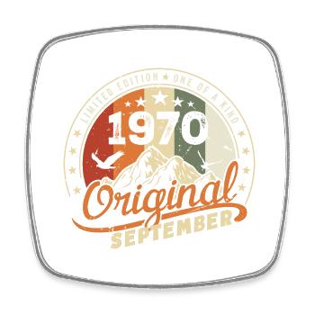 Cadeau D'anniversaire Vintage Né en Septembre 1970 - Magnet carré - blanc - Devant