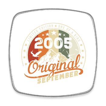 Cadeau D'anniversaire Vintage Né en Septembre 2005 - Magnet carré - blanc - Devant