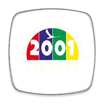 Jahrgang 2001 Retro - Bursdag - Viereckiger Kühlschrankmagnet - Weiß - Vorne