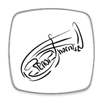 Tenorhornist Tenorhorn Bariton Geschenk Shirt - Viereckiger Kühlschrankmagnet - Weiß - Vorne