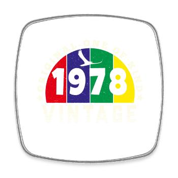 Vintage 1978 Retro - Bursdag - Square fridge magnet - white - Front