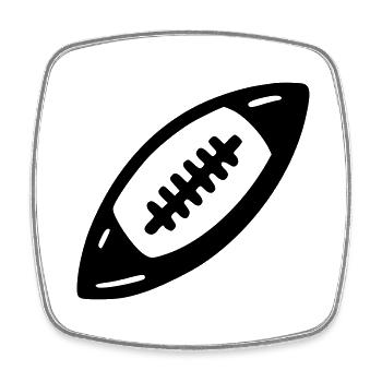 Rugby Football Amerika - Viereckiger Kühlschrankmagnet - Weiß - Vorne