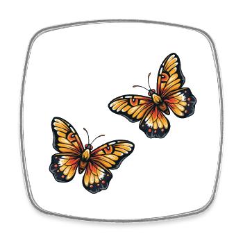 Papillons - Magnet carré - blanc - Devant