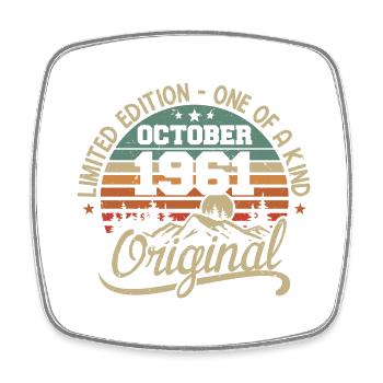 Oktober 1961 - Im Oktober 1961 werden Legenden geboren - Viereckiger Kühlschrankmagnet - Weiß - Vorne