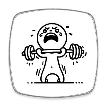 Stick Figure Bodybuilding - Square fridge magnet - white - Front