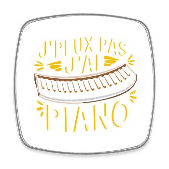 J'peux pas j'ai piano - Magnet carré - blanc - Devant
