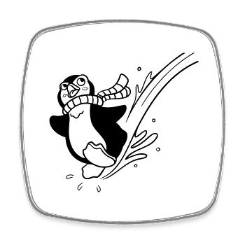 Pinguin-Spaß zum Ausmalen für Kinderbekleidung - Viereckiger Kühlschrankmagnet - Weiß - Vorne