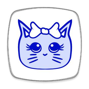 mignon fille chat jolie arc femme femme - Magnet carré - blanc - Devant