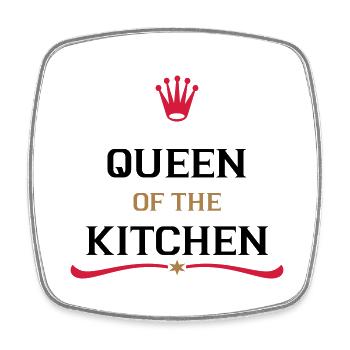 cooking apron for the perfect cook - Square fridge magnet - white - Front
