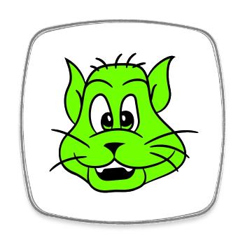 Pretty Cat Looking Happy Cheerful Smiling - Square fridge magnet - white - Front